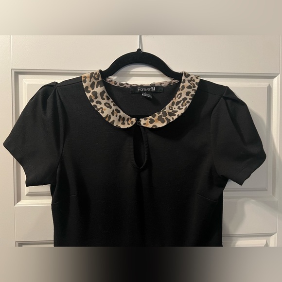 Forever 21 Dress with Leopard Print Collar - Picture 2 of 3